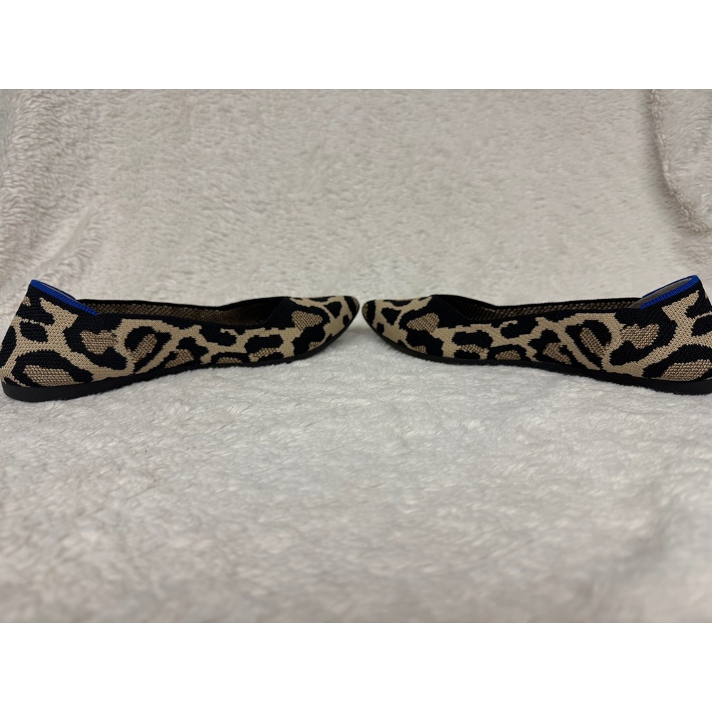 Rothys The Point Leopard Print Knit Pointed Toe Flats Brown Black Tan Womens 7.5 - Picture 9 of 10